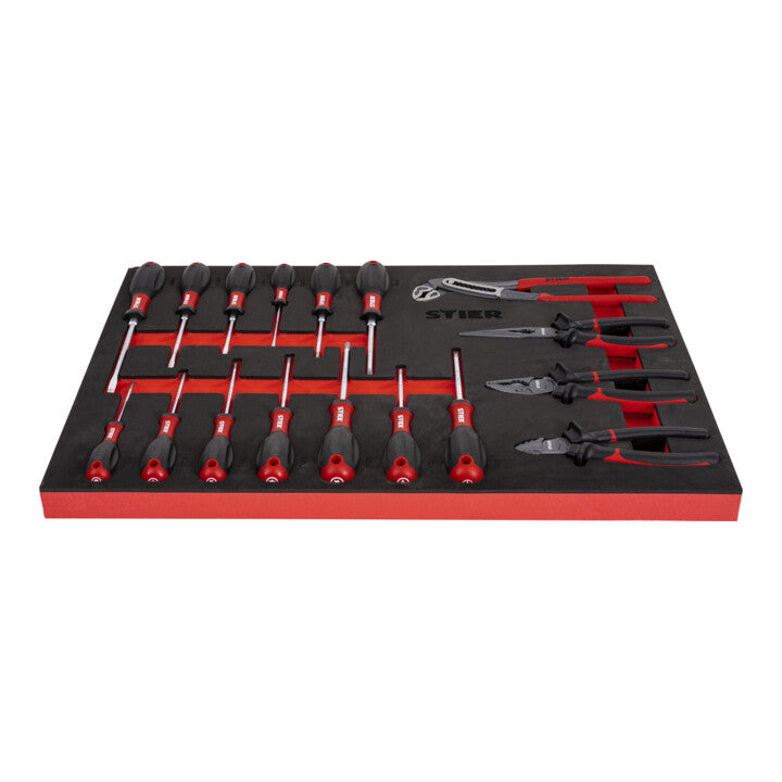 STIER screwdriver pliers set 17-piece chrome-vanadium steel in