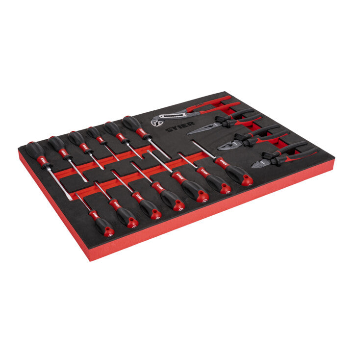 STIER screwdriver pliers set 17-piece chrome-vanadium steel in