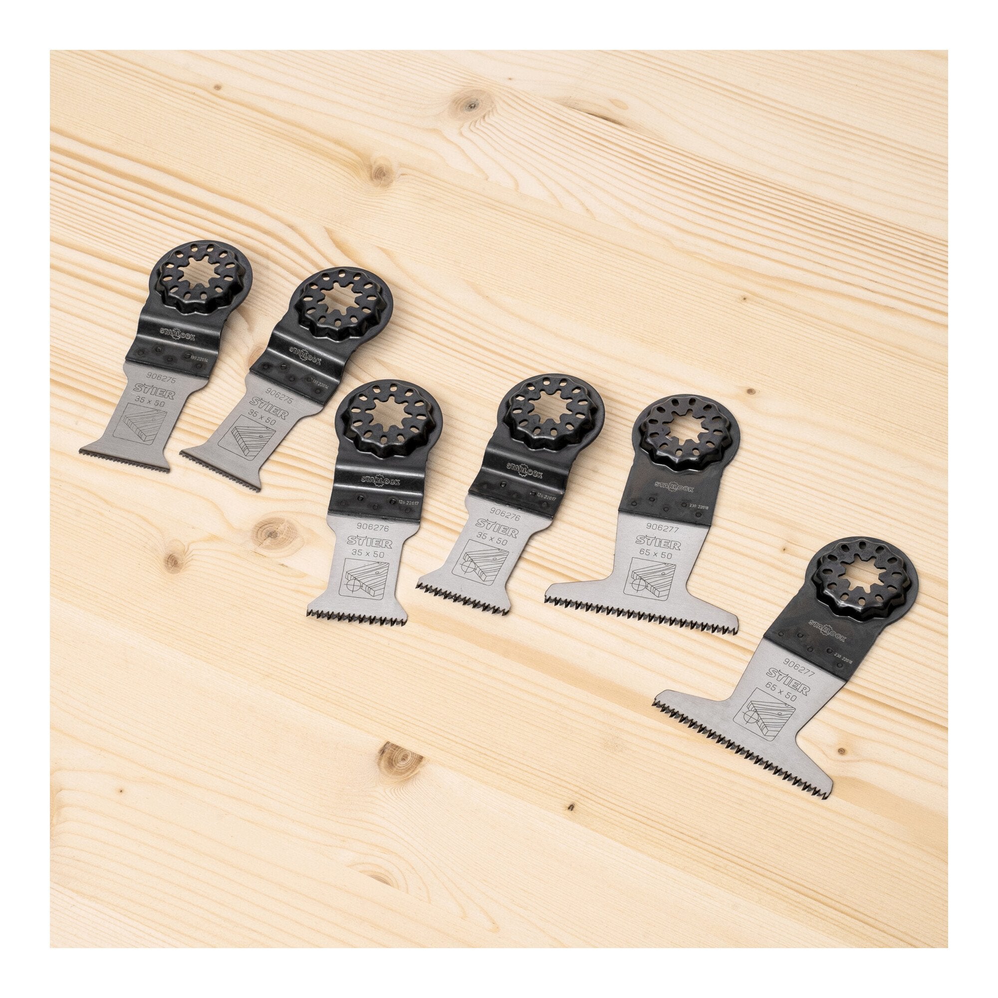 STIER Starlock Multitool Sägeblätter Holz 6-tlg | Set Sägeblätter für Holz |