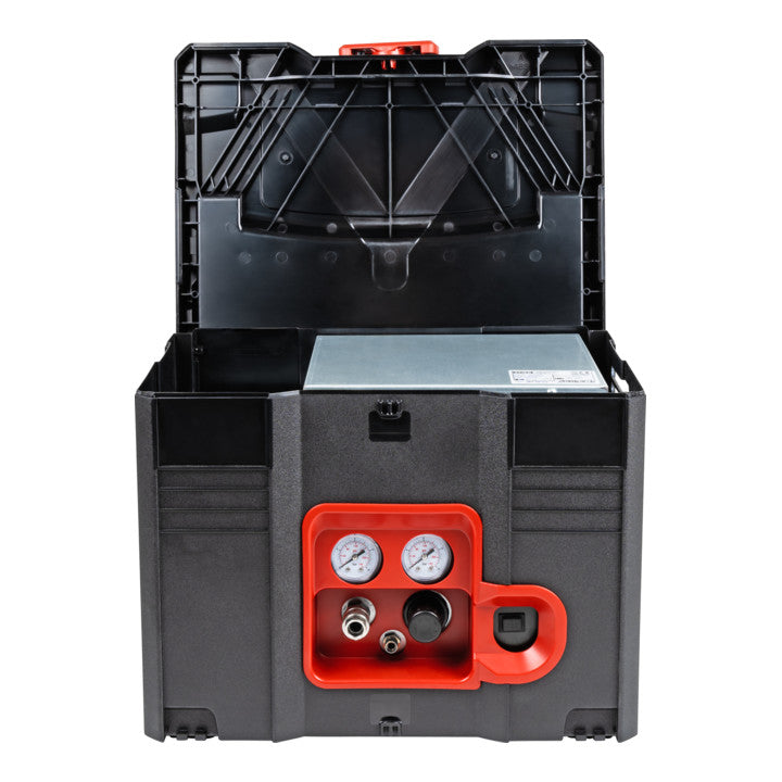 STIER Systainer compressor SKT 160-8-6 oil-free SysMaster compressed air pressure reducer