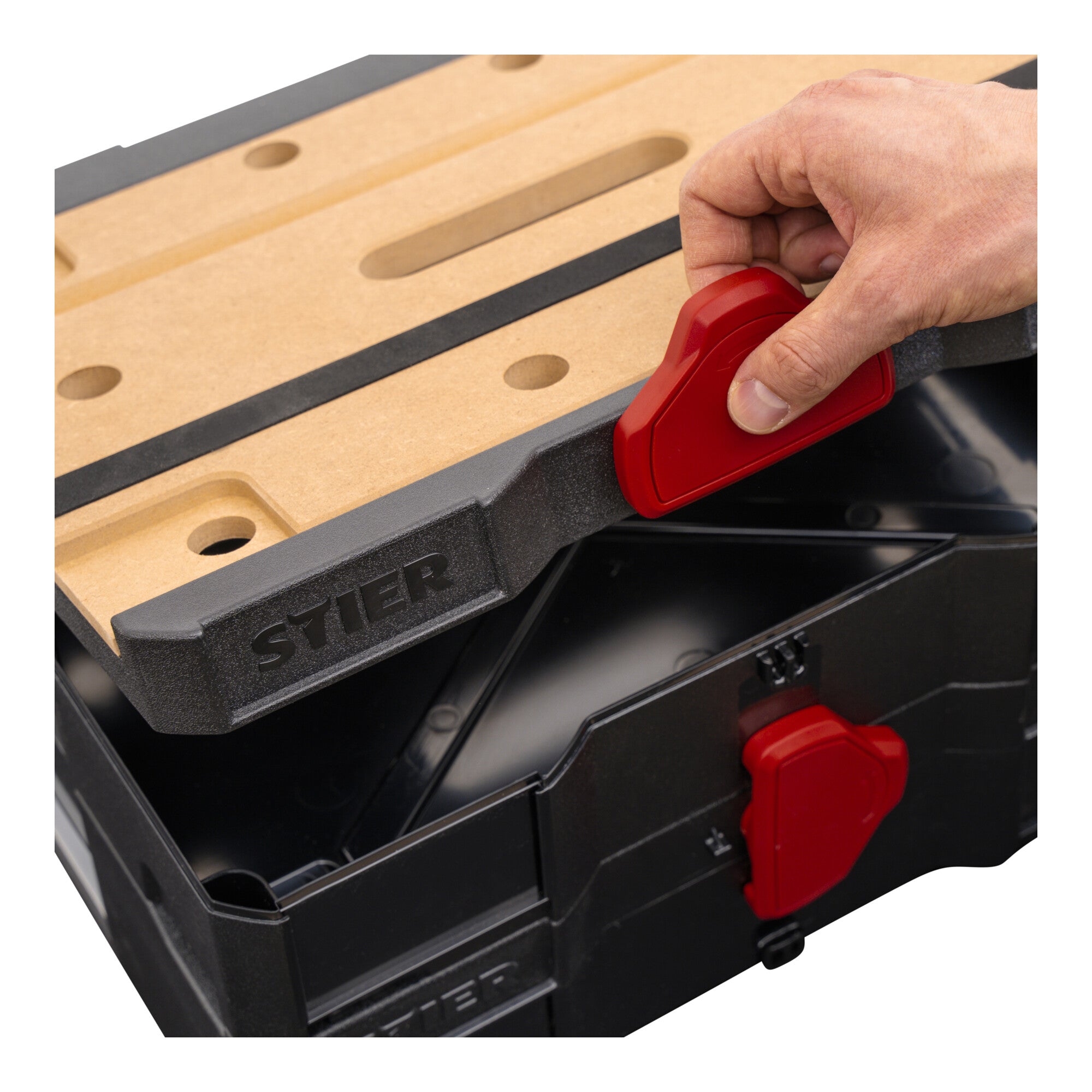 STIER Systainer T-LOC MFT BLACK-Edition 396x296x105mm Spanntisch Transportbox