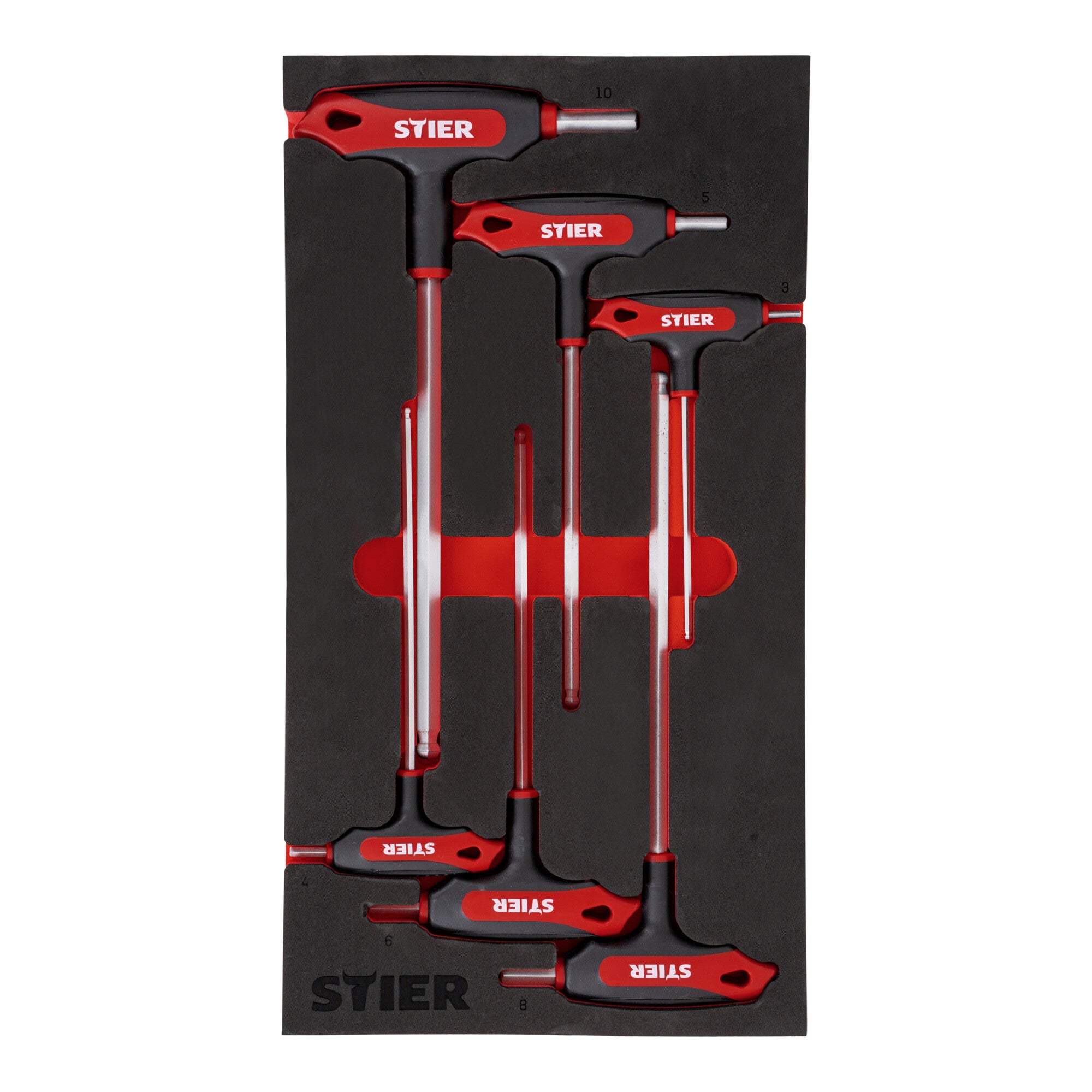 STIER T-handle screwdriver set, hexagon 3-10 mm (6 pcs.) Torx TX6-TX30 mm