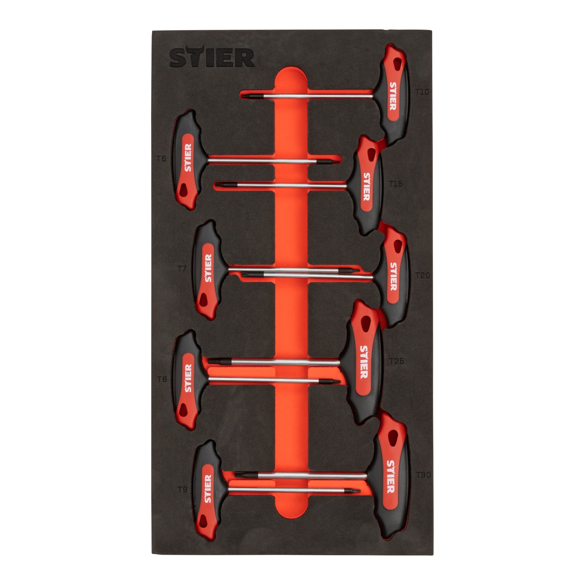 STIER T-handle screwdriver set, hexagon 3-10 mm (6 pcs.) Torx TX6-TX30 mm