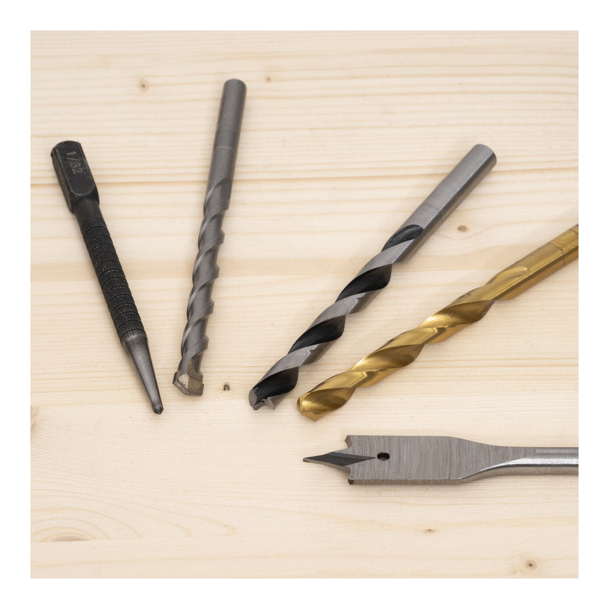 STIER TiN drill set, saw set and bit set 100 pieces, titanium nitride wood drill