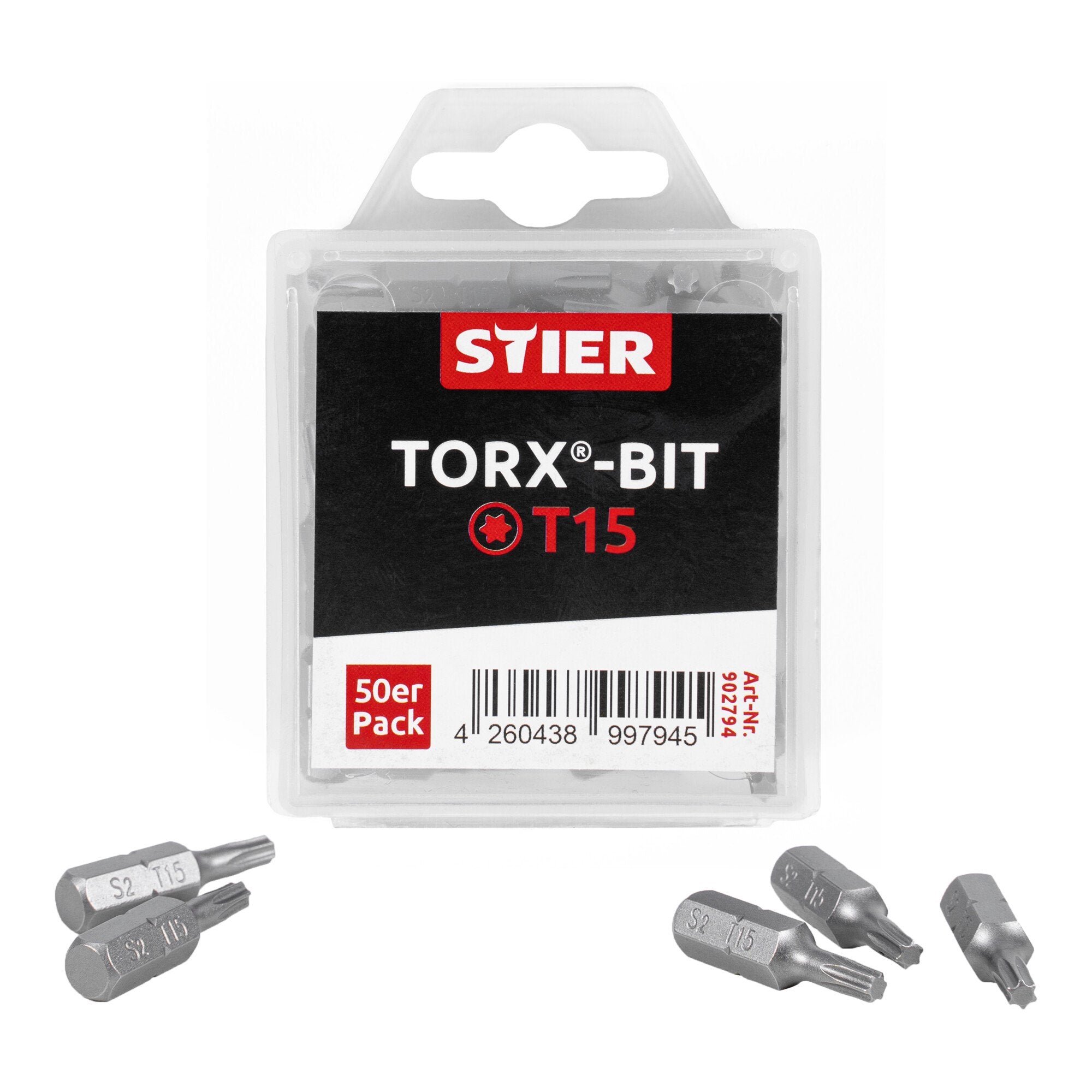 STIER TORX bit bulk pack 50 bits Bits T 15 - T 30 Length 25 mm Professional tool