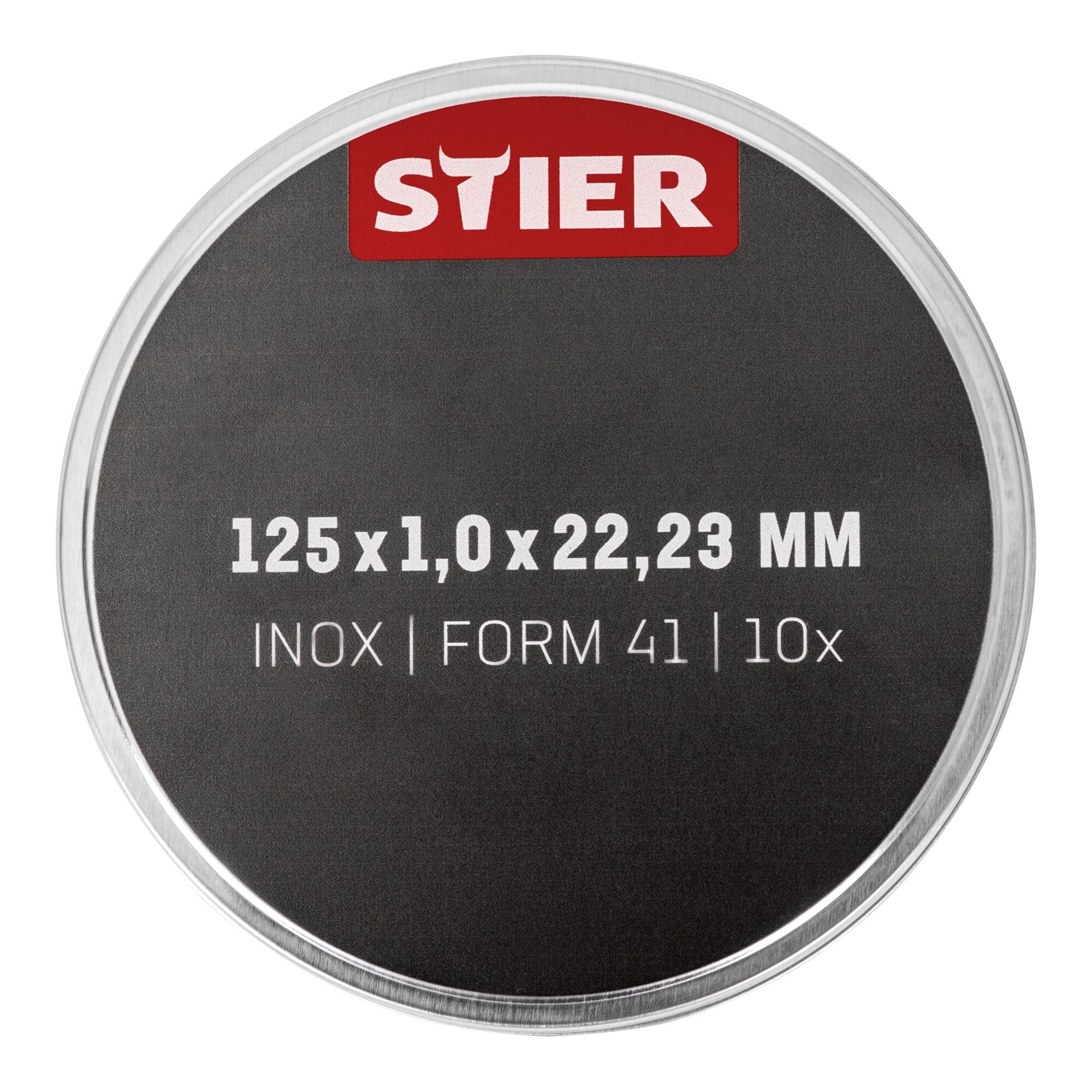 STIER Trennscheibe Edelstahl 125 x 1,0 x 22,23 mm Form gerade 10 Stk