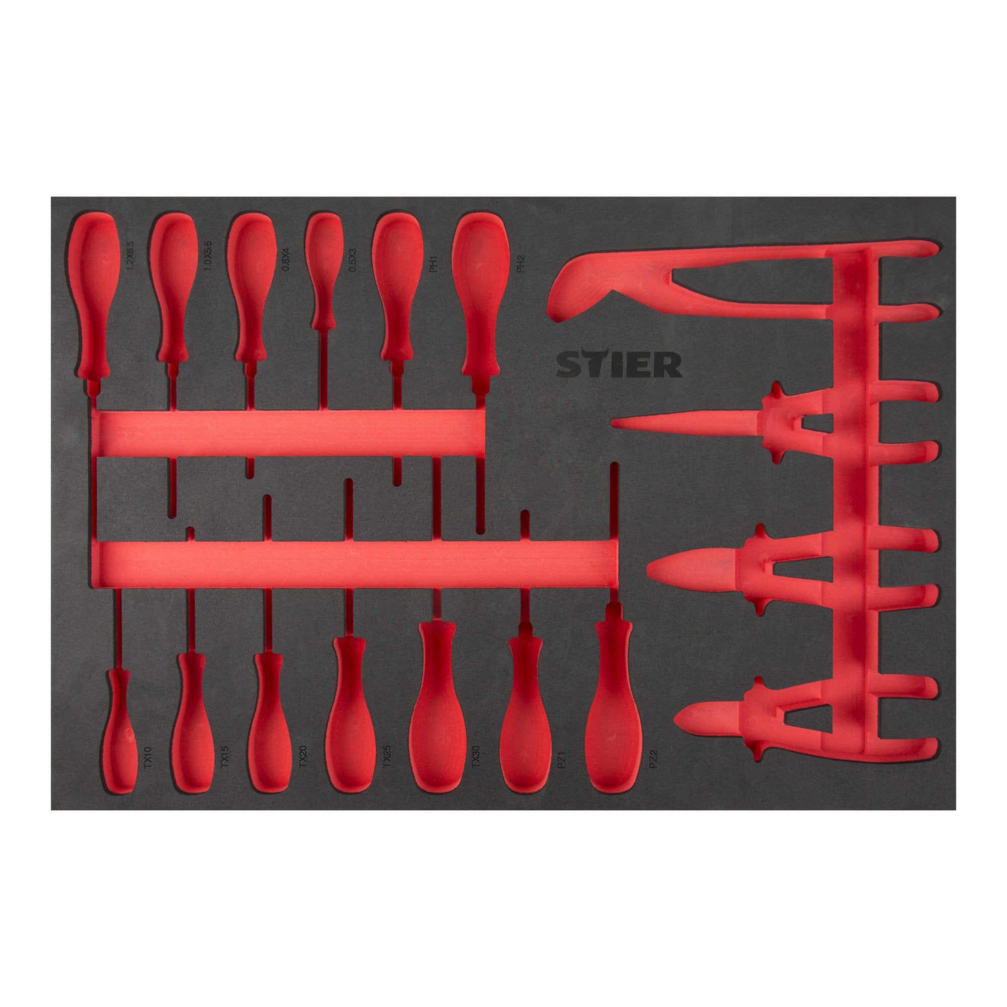 STIER Weichschaumeinlage (EVA) für Schraubendreher Zangensatz, leer