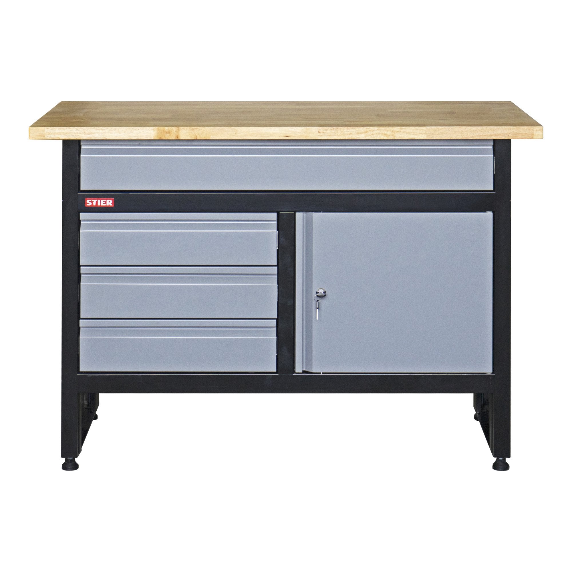 STIER workbench Basic 4 drawers load capacity 300 kg WxDxH 1200x600x840 mm with