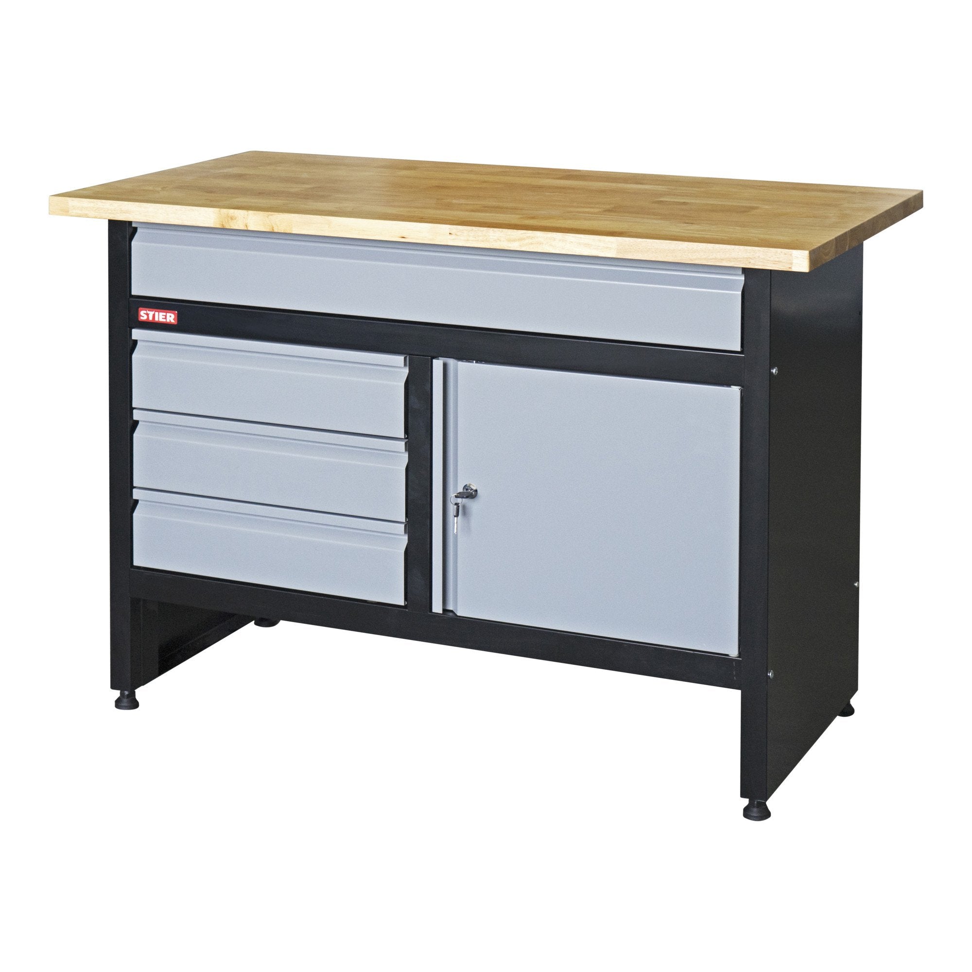 STIER workbench Basic 4 drawers load capacity 300 kg WxDxH 1200x600x840 mm with