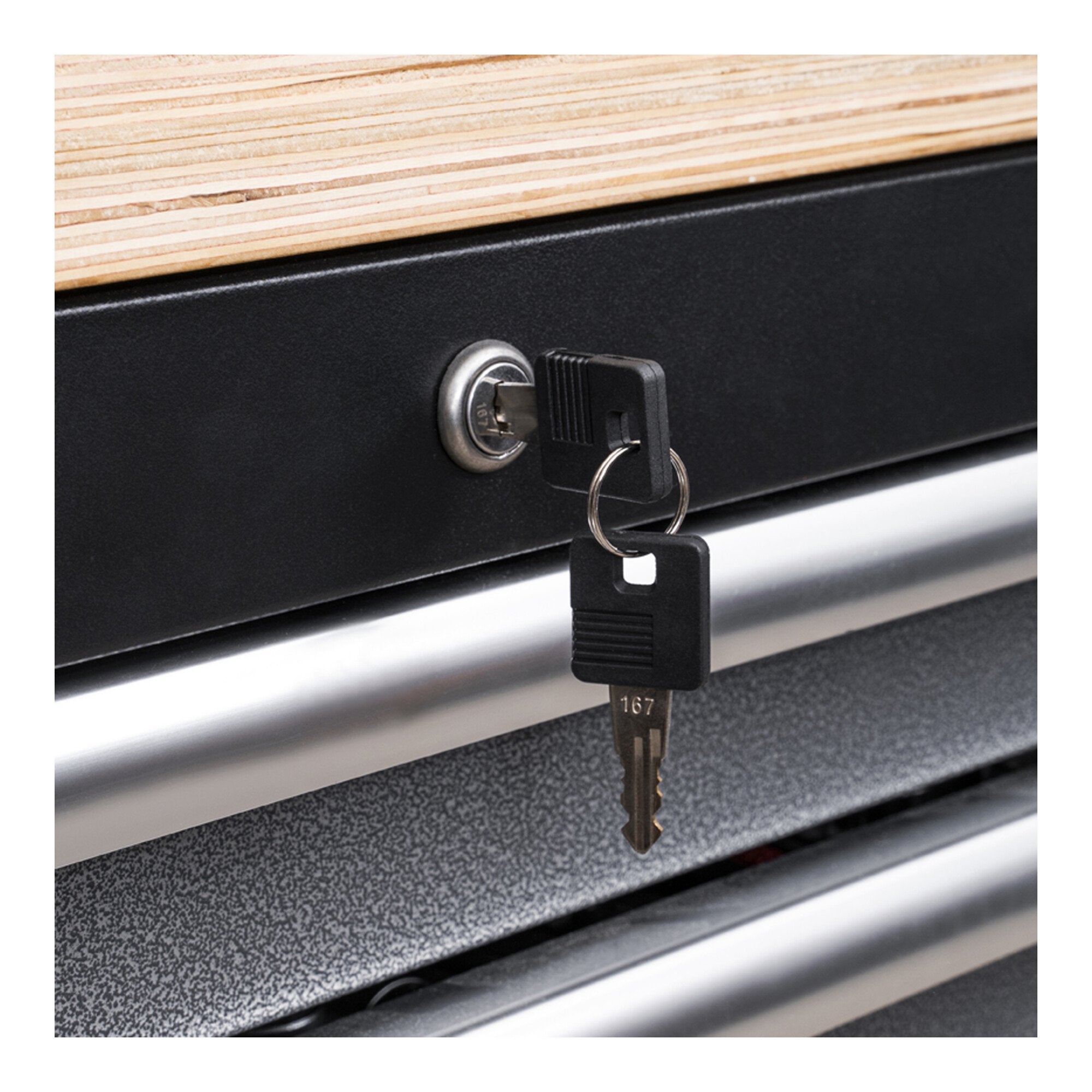 STIER Werkstatteinrichtung Basic 3-teilig mit Lochwand und Multiplex-Arbeitsplatte BxTxH 2275x460x2000mm