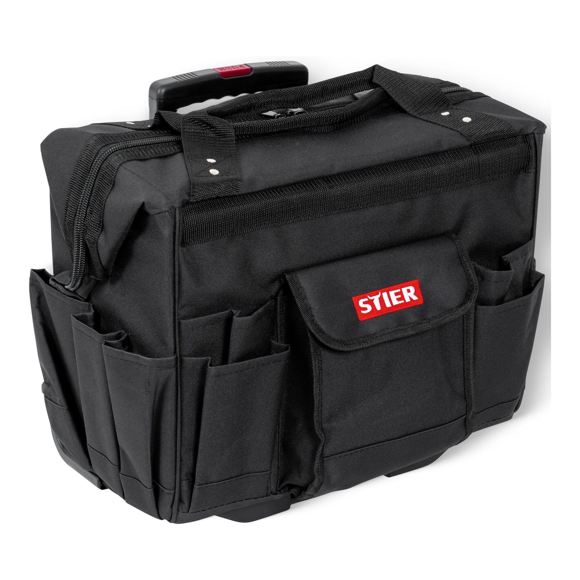 STIER Werkzeugtrolley Premium+ leer Werkzeugkoffer schwarz 19 Fächer reißfest