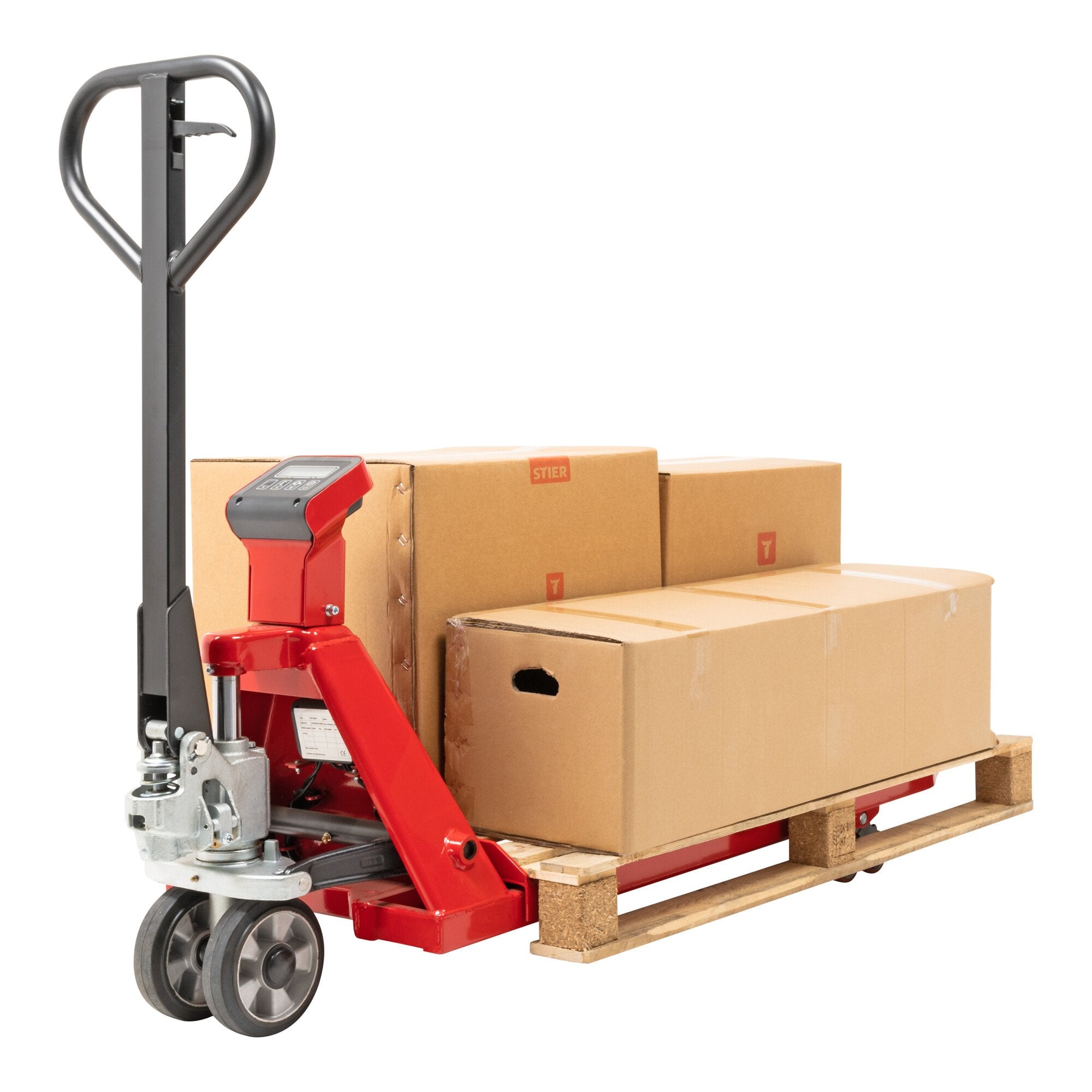 STIER Wiege-Hubwagen 1-kg-Schritte Tragkraft 2000 kg Gabelhubwagen Handhubwagen