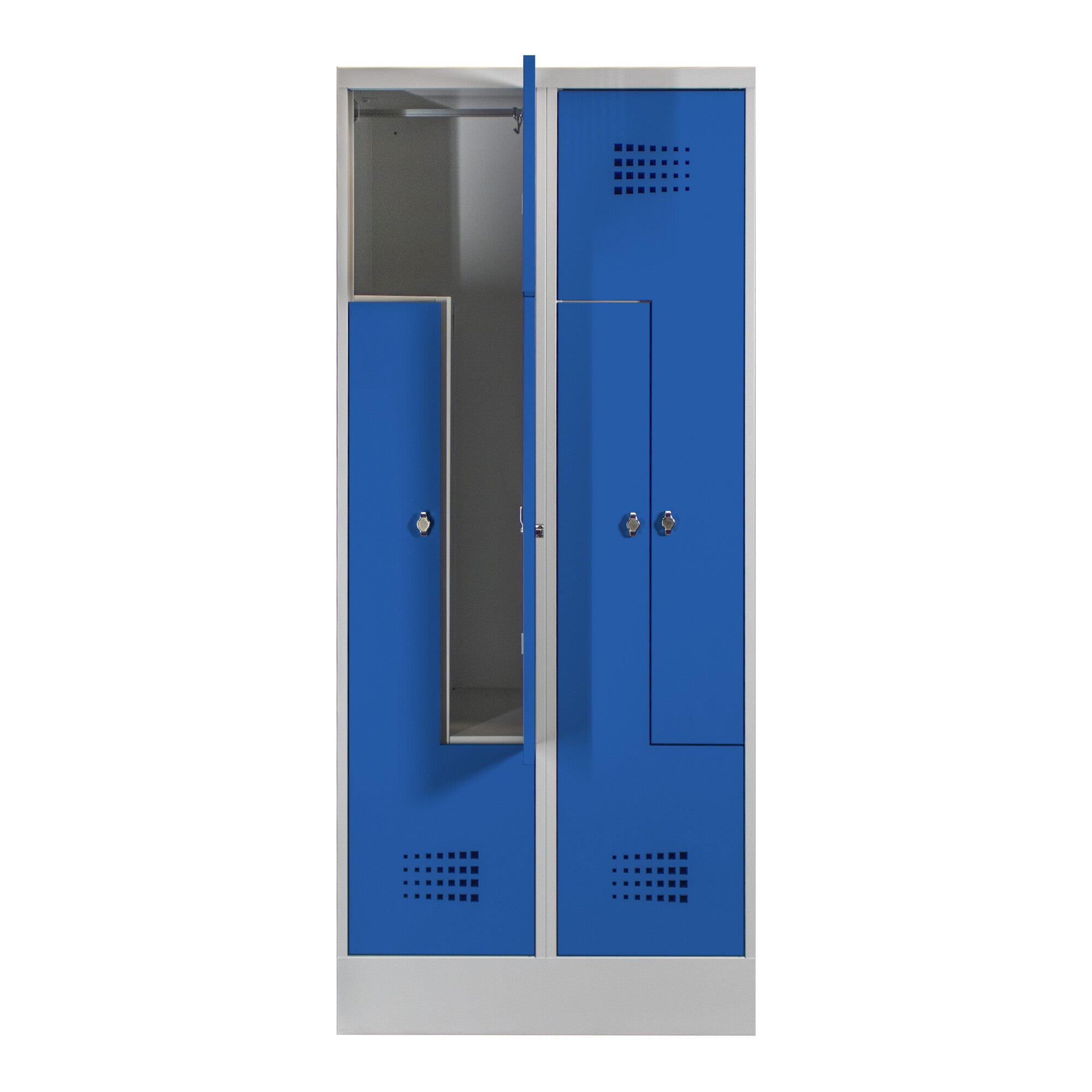 STIER Z-Garderobenspind Premium mit Sockel 4 Abteile Drehriegel
