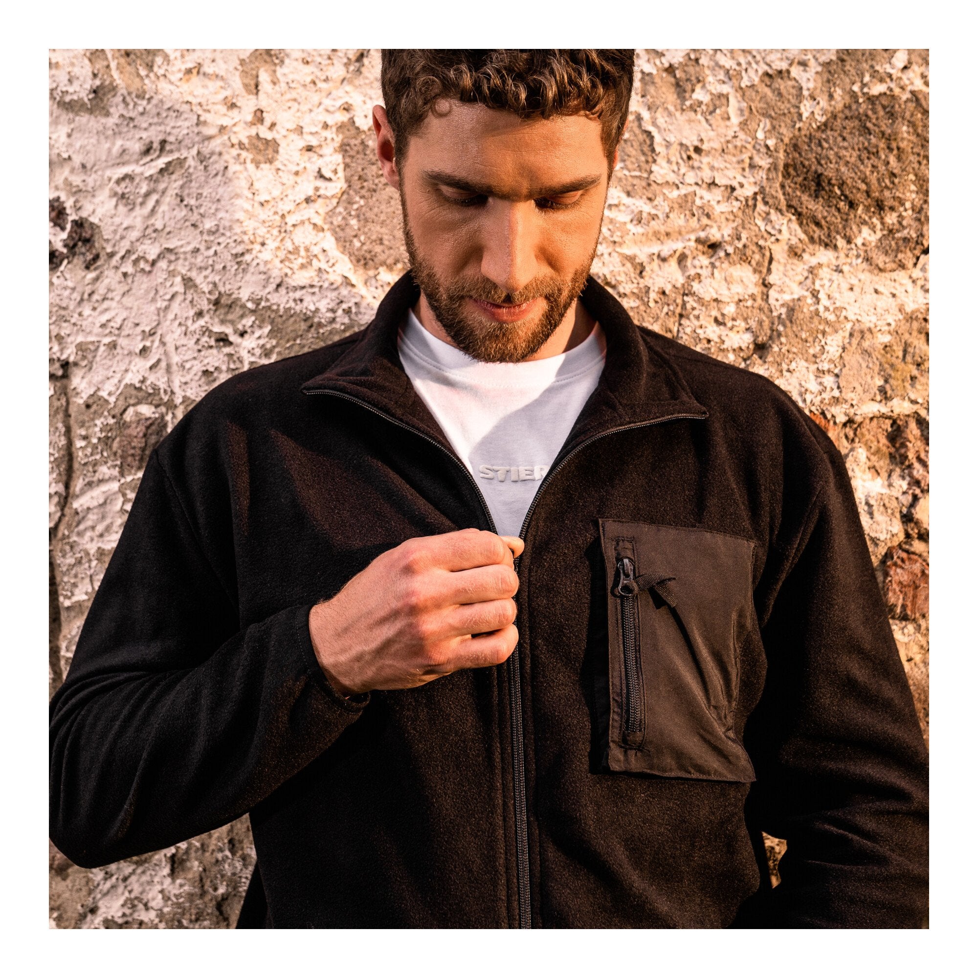 STIER Zip Fleece S Black