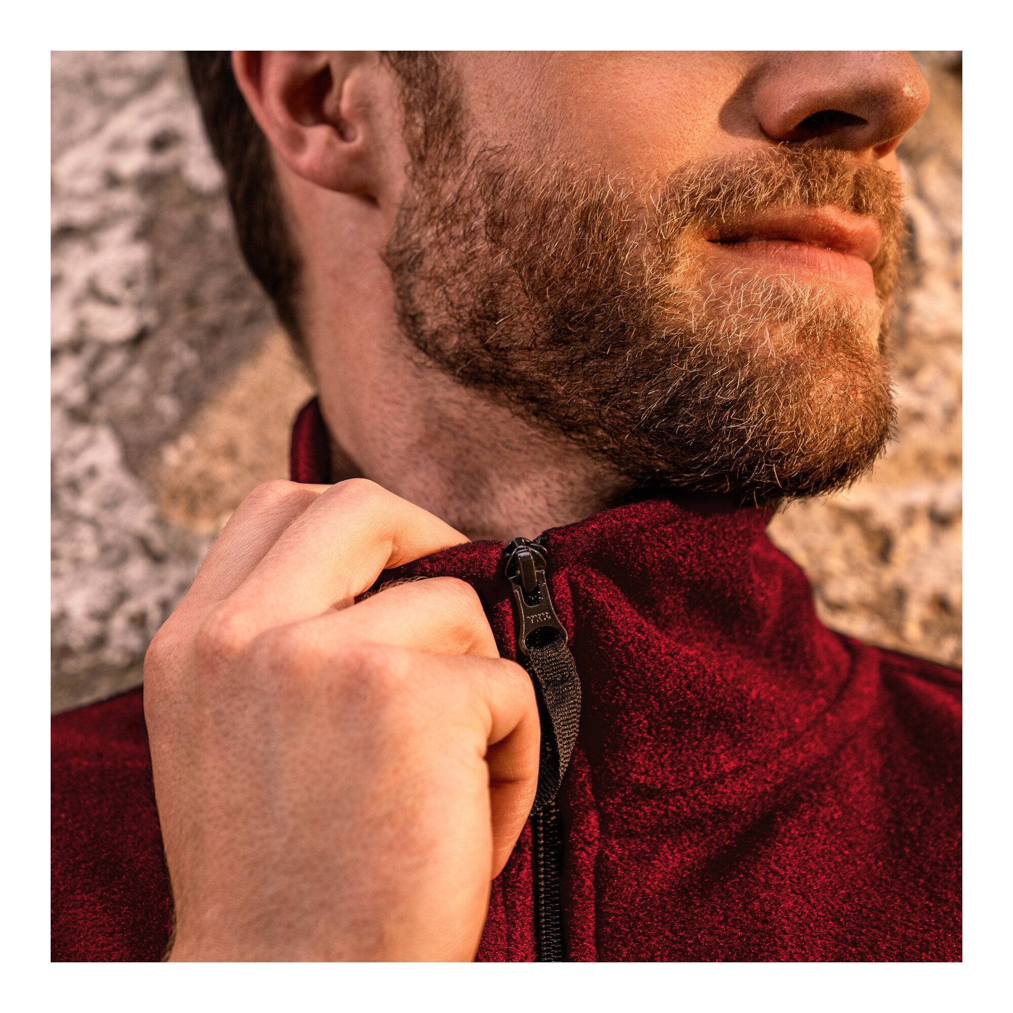 STIER Zip Fleece XL Deep Red