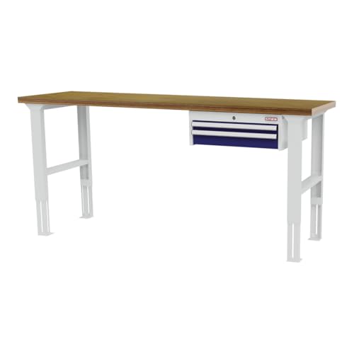 STIER Height-adjustable workbench with 1x50 1x100 mm drawers WxDxH