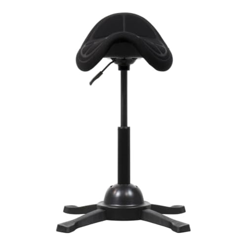 STIER saddle stool with seat recess, seat height 480-660mm, black