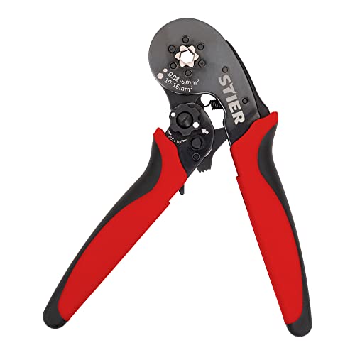 STIER crimping pliers for wire end ferrules, hexagonal crimping 16 mm² crimping pliers