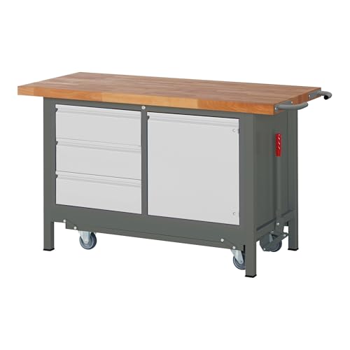 STIER Premium workbench with abs. chassis, 3 drawers and 1 hinged door (WxDxH)