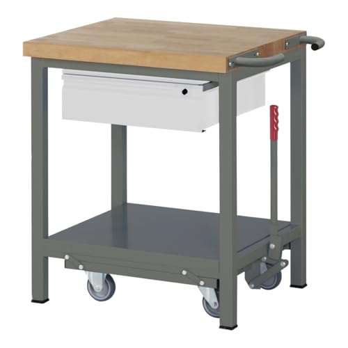 STIER Werkbank Premium mit abs. Fahrgestell und 1 Schublade