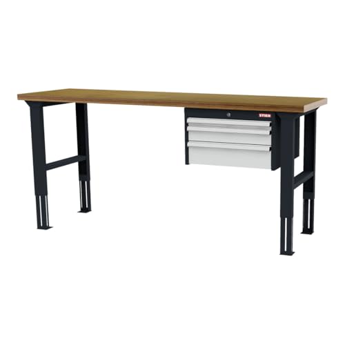 STIER Höhenverstellbare Werkbank mit 1x50 1x100 1x150 mm Schubladen BxTxH