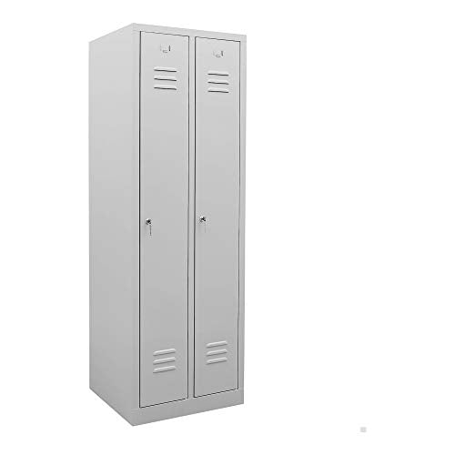 STIER Garderobenspind 2 Abteile 1800x590x500mm lichtgrau abschließbar 1