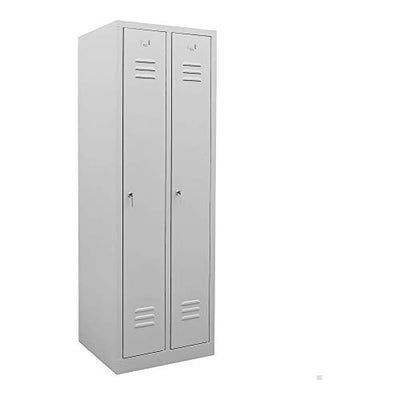 STIER Garderobenspind 2 Abteile 1800x590x500mm lichtgrau abschließbar 1