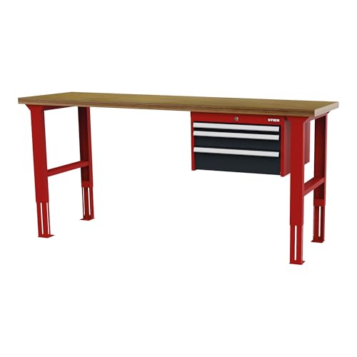 STIER Höhenverstellbare Werkbank mit 1x50 1x100 1x150 mm Schubladen BxTxH