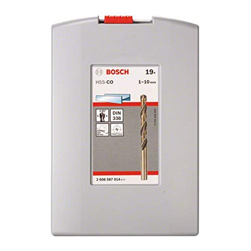 Bosch Metallbohrer-Set HSS-Co (Cobalt-Legierung), ProBox 19-teilig DIN 338 1-10