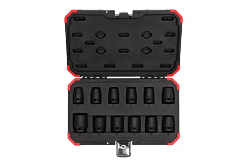 Gedore red Schlagschrauber-Steckschlüssel-Satz, Set 12-tlg, 1/2", 6-kant Nuss