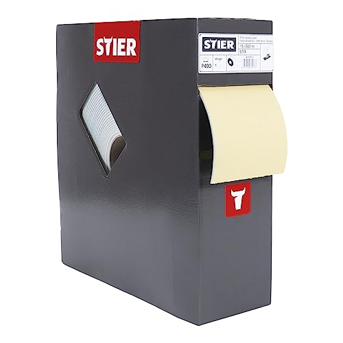 STIER Schleifpapier auf Schaumunterlage P400 115x92mm Rollenlänge: 25m Profile