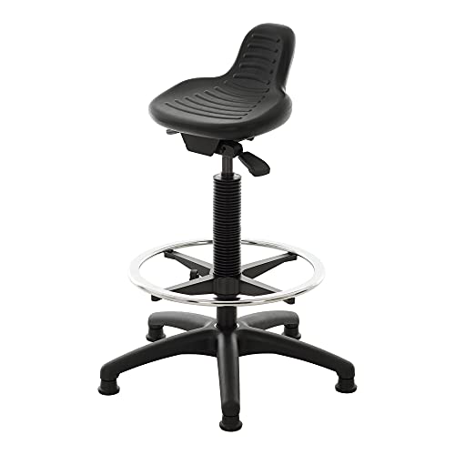 STIER Stehhilfe mit Gleitern und Fußring Sitzhöhe 640-890 mm PU-Sitz mit