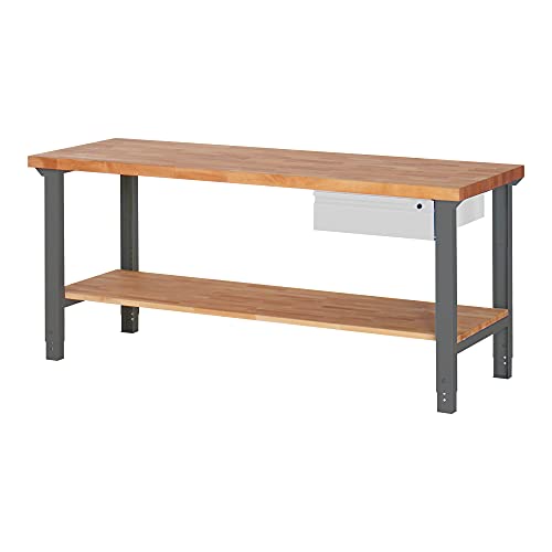 STIER Höhenverstellbare Werkbank Premium mit 1 Schublade und Ablageboden BxTxH 1500x700x790-1140mm