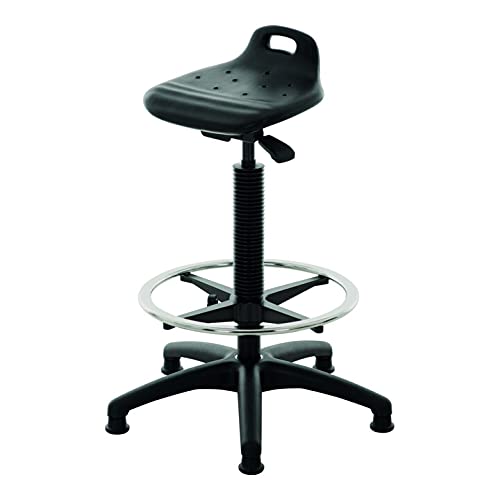 STIER standing aid with gliders and foot ring seat height 640-890mm PU seat with carrying handle