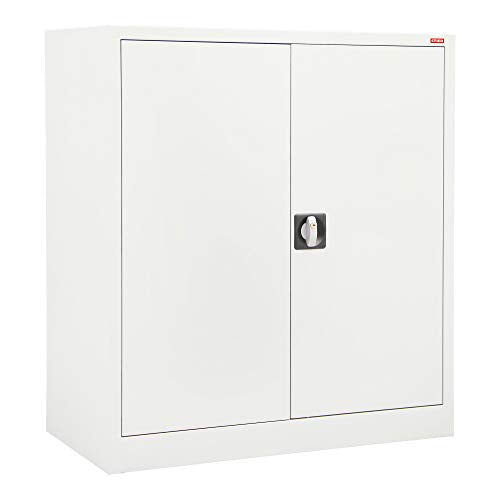 STIER side cabinet with 2 shelves, light grey, welded, various sizes
