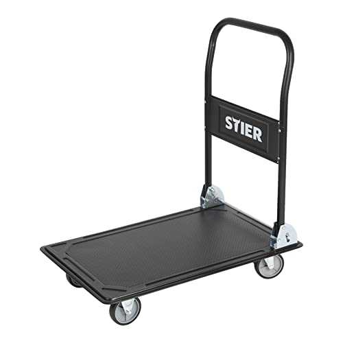 STIER Plattformwagen klappbar Tragkraft 150/300 kg Transportwagen Schiebebügel