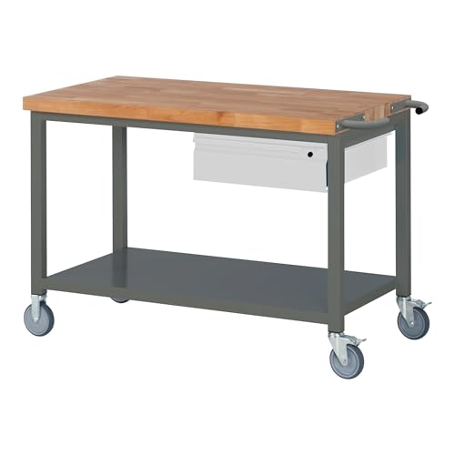 STIER Fahrbare Werkbank Premium mit 1 Schublade und Ablageboden BxTxH 750x700x880 mm