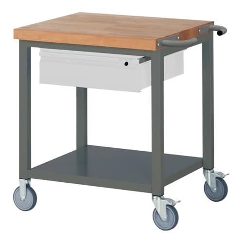STIER Mobile Workbench Premium with 1 drawer and storage shelf WxDxH 750x700x880 mm