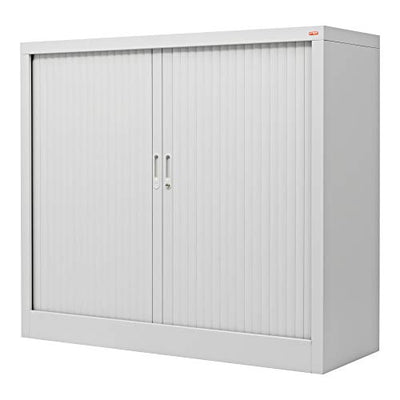 STIER roller shutter cabinet with 2 to 3 shelves various sizes light grey