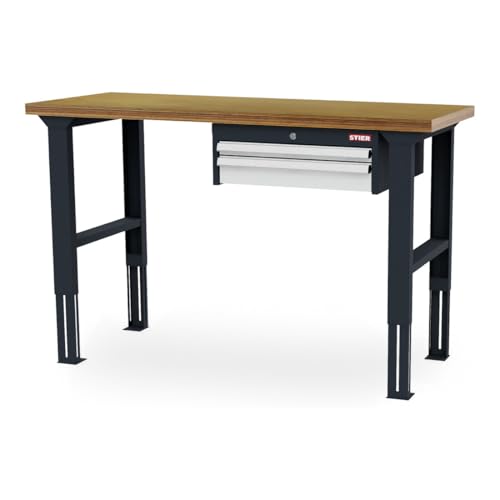 STIER Höhenverstellbare Werkbank mit 1x50 1x100 mm Schubladen BxTxH