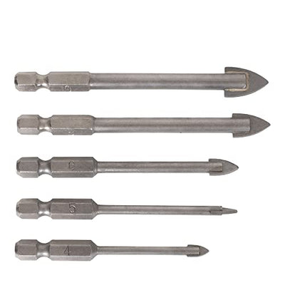STIER Fliesenbohrer Set 5-teilig 1/4 Zoll Bit HEX Sechskant umfangreiches Set