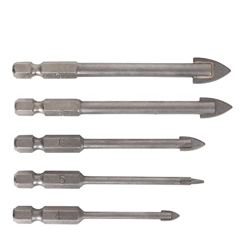 STIER Fliesenbohrer Set 5-teilig 1/4 Zoll Bit HEX Sechskant umfangreiches Set