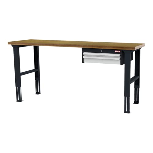 STIER Höhenverstellbare Werkbank mit 1x50 1x100 mm Schubladen BxTxH
