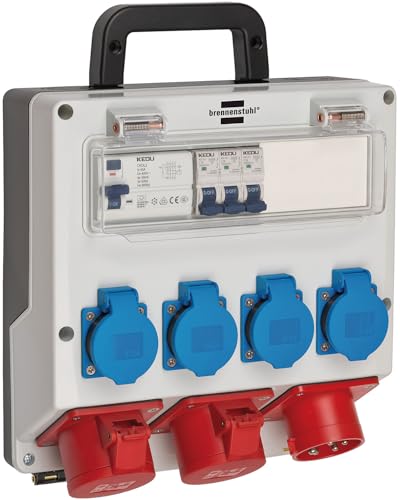 Wandverteiler 400V/16A IP44 3x LS 230V/16 A, 1xFI 40 A 4-polig 30mA