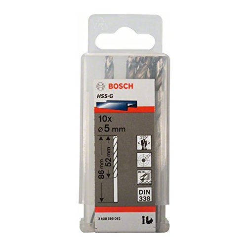Bosch Metallbohrer HSS-G DIN 338 5 x 52 x 86 mm 10 Stk