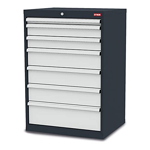STIER Schubladenschrank mit 7 Schubladen BxTxH 700x575x1020 mm inkl. Einteilungsset