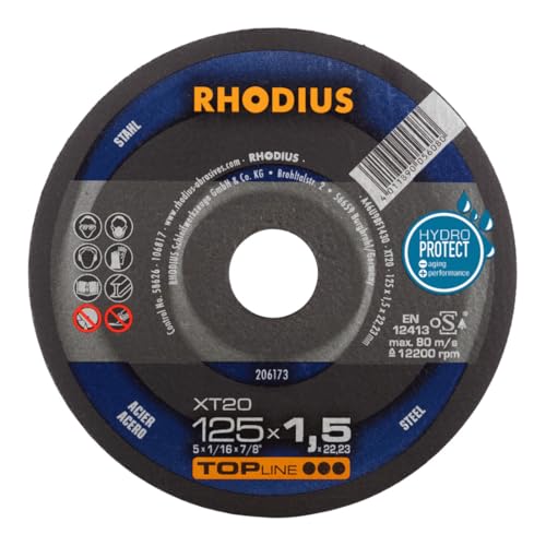 RHODIUS TOPline XT20 Extradünne Trennscheibe 125 x 1,5 x 22,23 mm 50 Stk