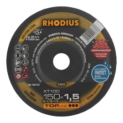 RHODIUS TOPline XT100 EXTENDED Extradünne Trennscheibe 150 x 1,5 x 22,23 mm 25