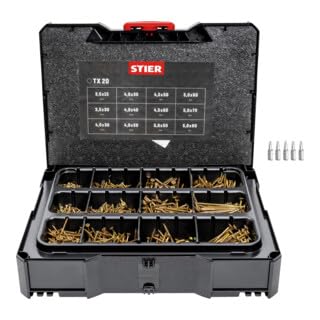 STIER Spanplattenschrauben-Systainer I T-LOC mit 1.380 Schrauben