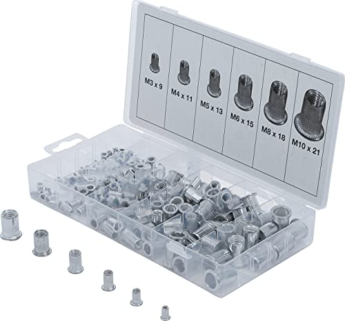 BGS Nietmuttern-Sortiment Aluminium 150-tlg.